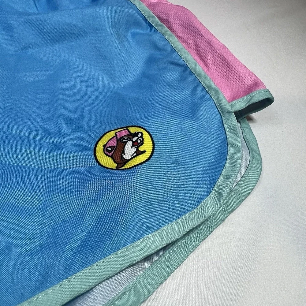 Buc-ees Womens Small Shorts Texas Blue Pink Athletic‎ Swim Trunks S Bucees Retro